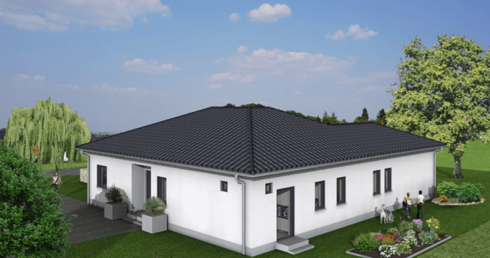 mainHAUS - Häuser: Bungalow 3D-Ansicht