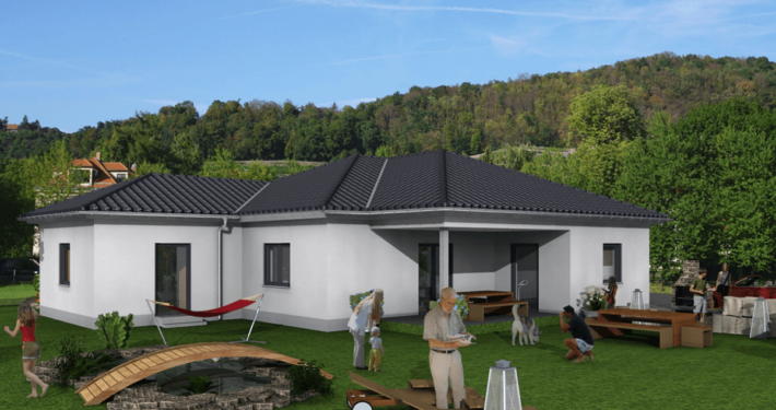 mainHAUS - Häuser: Bungalow 3D-Ansicht