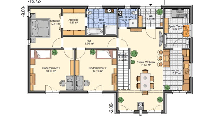 mainHAUS - Häuser: Cubushaus Grundriss EG