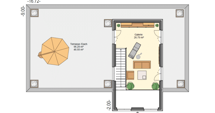 mainHAUS - Häuser: Cubushaus Grundriss OG