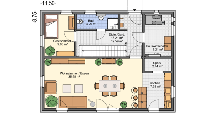 mainHAUS - Häuser: Individualhaus Grundriss EG