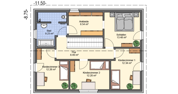 mainHAUS - Häuser: Individualhaus Grundriss OG