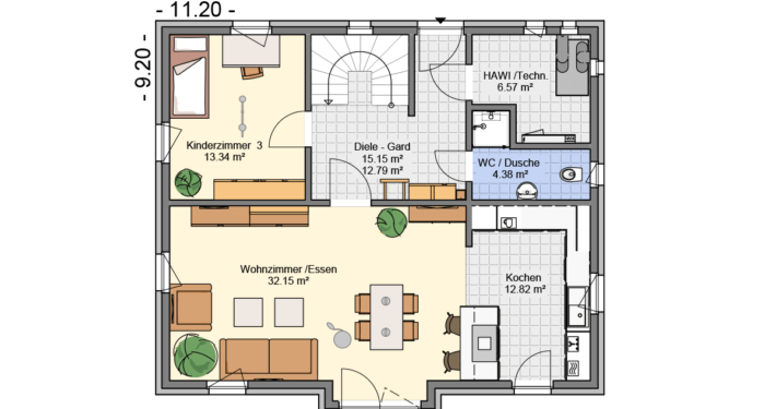 mainHAUS - Häuser: Jungfamilienwohnhaus Grundriss EG