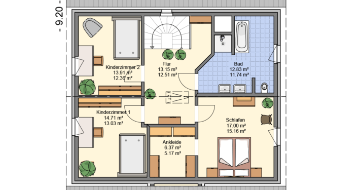 mainHAUS - Häuser: Jungfamilienwohnhaus Grundriss OG