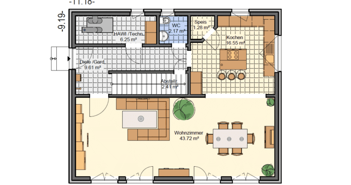 mainHAUS - Häuser: Stadthaus Grundriss EG