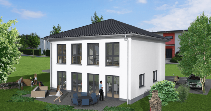 mainHAUS - Häuser: Stadtvilla 3D-Ansicht