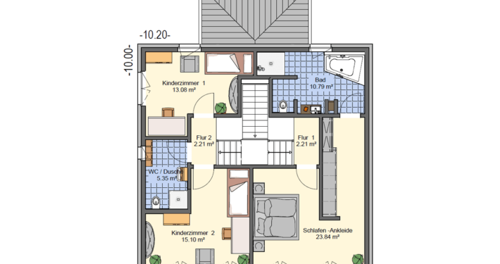 mainHAUS - Häuser: Stadtvilla Grundriss OG