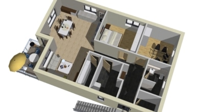 mainHAUS Projekt - Neubauwohnungen in Großbardorf - 3D-Grundriss OG