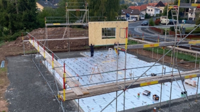 mainHAUS - Bungalow mit Eingangsüberdachung in Bischofsheim - Bodenplatte